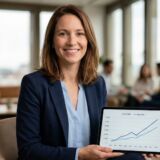 Portrait de Laura, Responsable Financière satisfaite des résultats SEO de Digital Cuts Genève